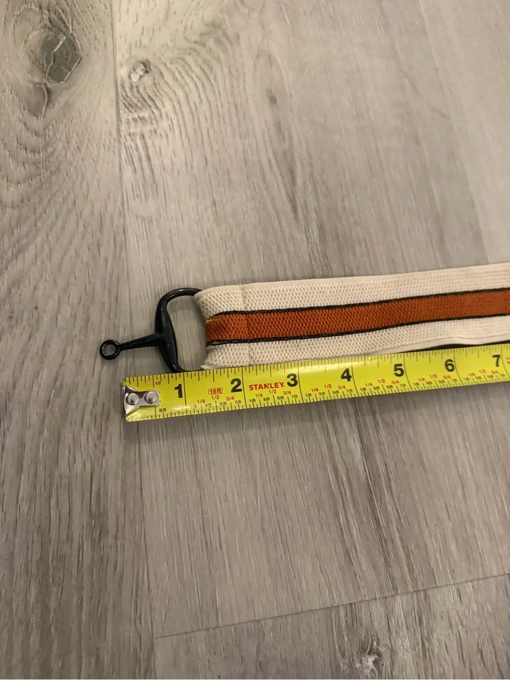 Ellany Equestrian Bit Stretch Belt - Cream, Rust & Black